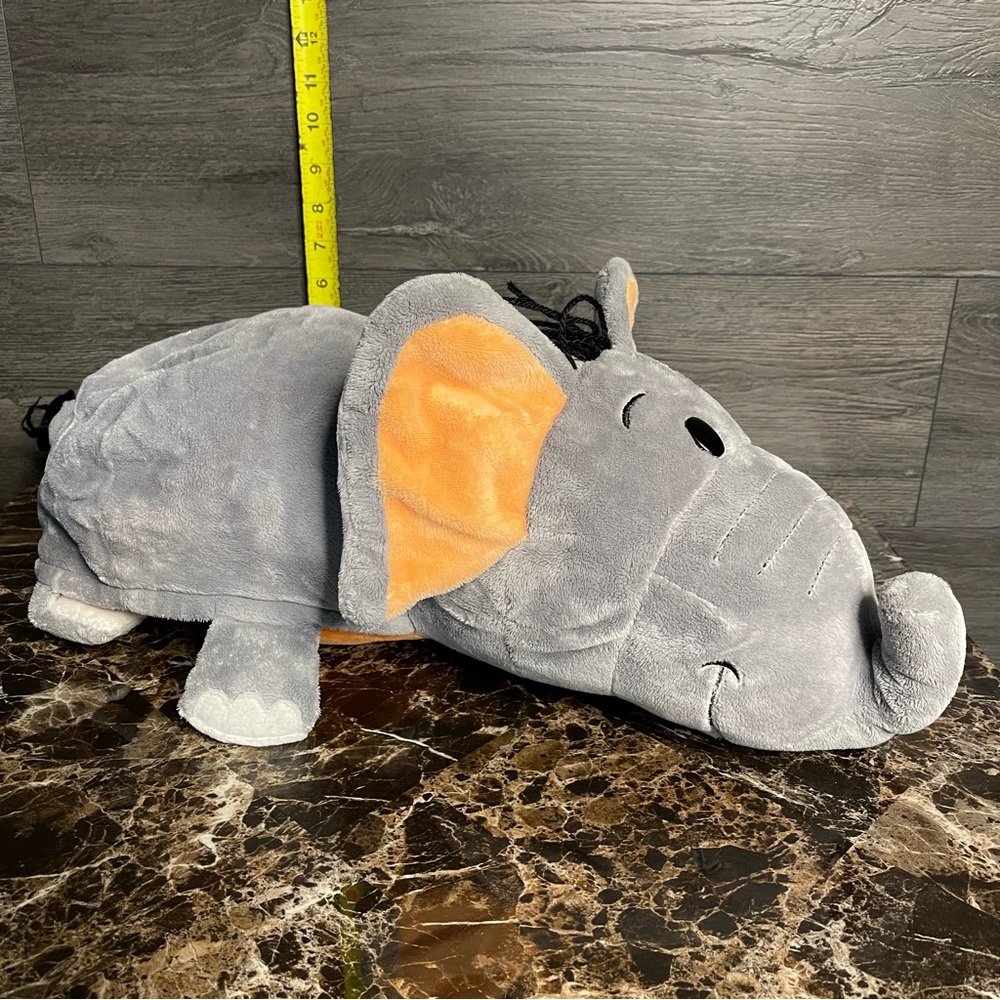 Jumbo Flip A Zoo Reversible Tiger Elephant 20” Plush Toy Pillow Stuffed Animal - Picture 7 of 10